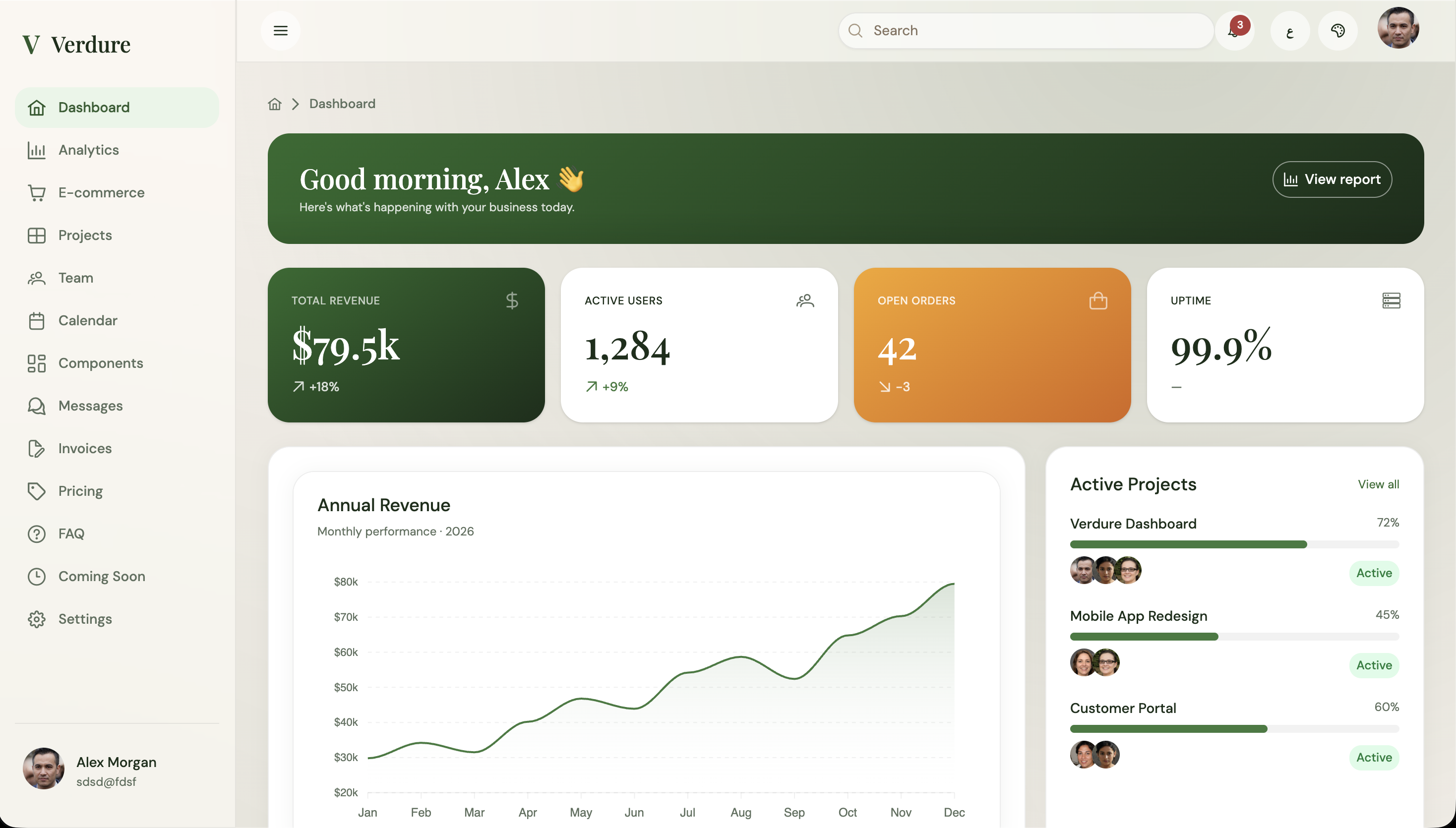Verdure Dashboard preview